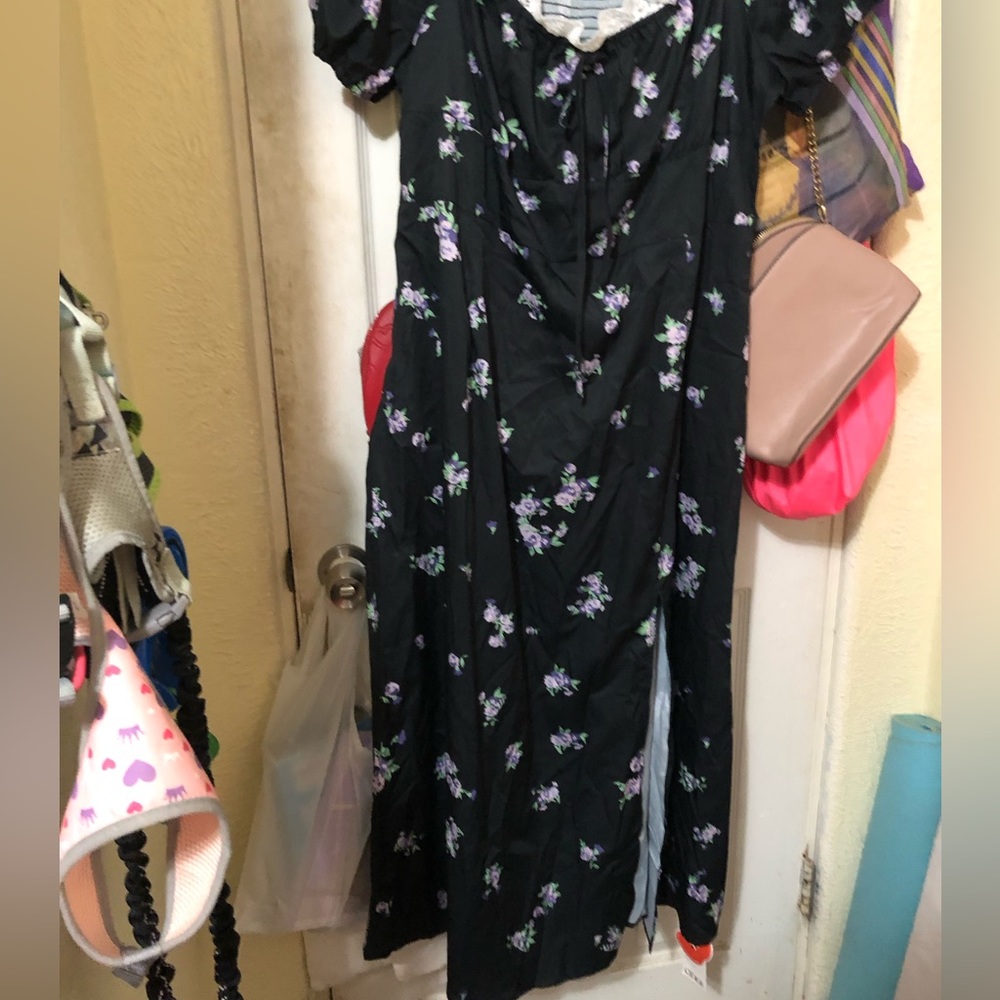 Floral maxi slit dress